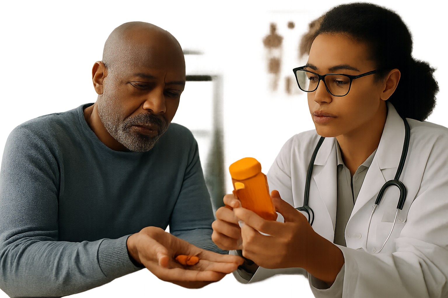 Supporting editorial illustration for Vitamin C linked to fewer deaths in blood disorder trial